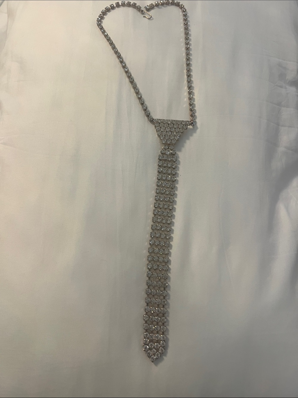 Killstar Silver Crystal Tassel Y-Necklace